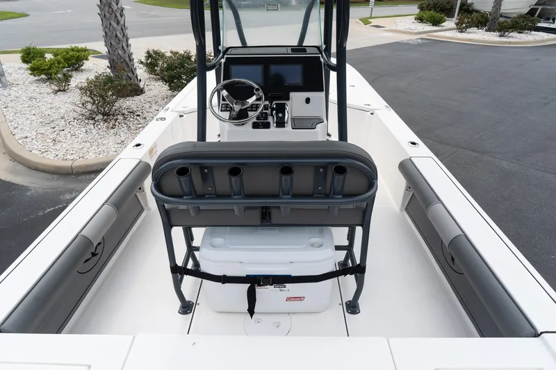 Slide: The Image of 2024 Sea Born FX24 Bay boat interior with console and seating. - 9