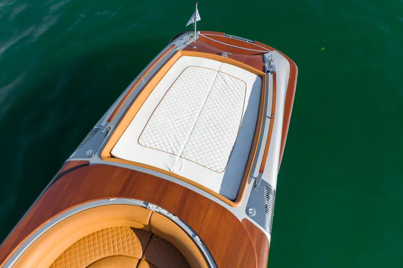 Slide: The Image of Riva Aquariva Super 2020 luxury boat with elegant wood and leather detailing. - 14
