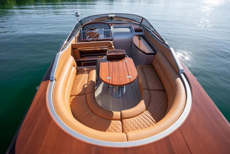 Slide: The Image of 2020 Riva Aquariva Super luxury boat with elegant wood and leather interior. - 17
