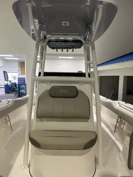 Slide: The Image of 2025 Key West 239 FS boat interior with seating and T-top. - 9