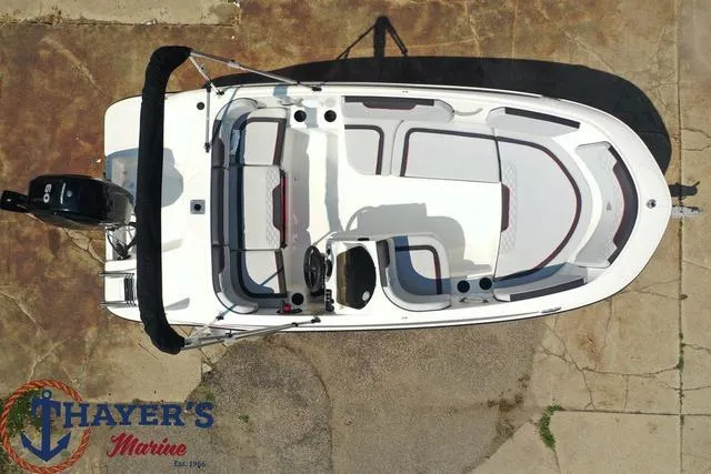 Slide: The Image of Top view of 2024 Bayliner M15 boat at Thayer's Marine. - 18