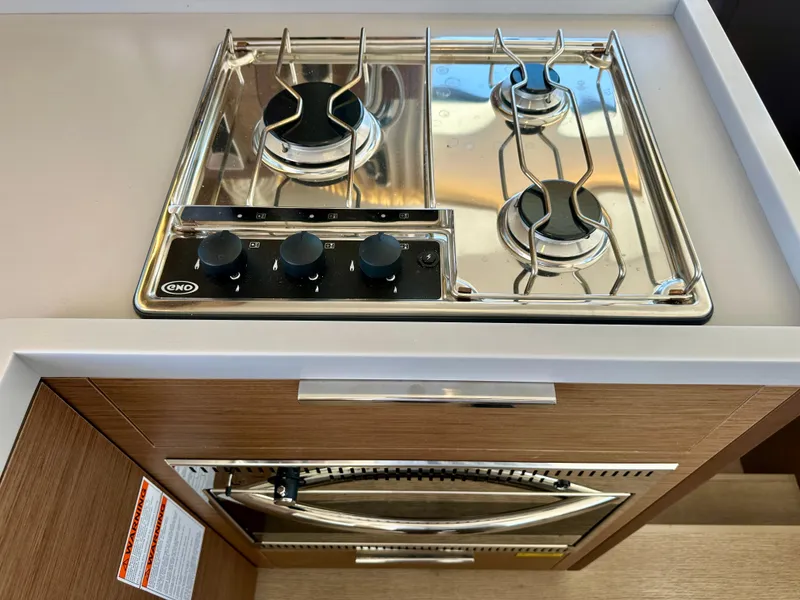 Slide: The Image of Stainless steel refrigerator on 2020 Lagoon 40 catamaran interior. - 51