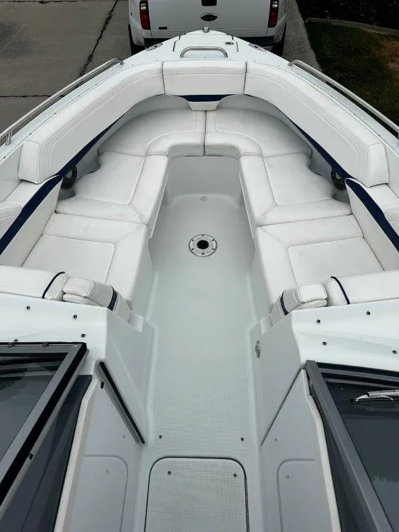 Slide: The Image of 2013 Formula 270 Bowrider with spacious white seating area. - 10