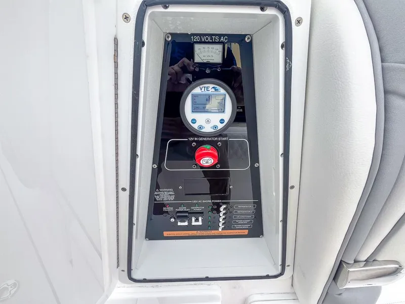 Slide: The Image of Electrical panel on 2025 Sea Fox 368 Commander boat, featuring VTE control system. - 40