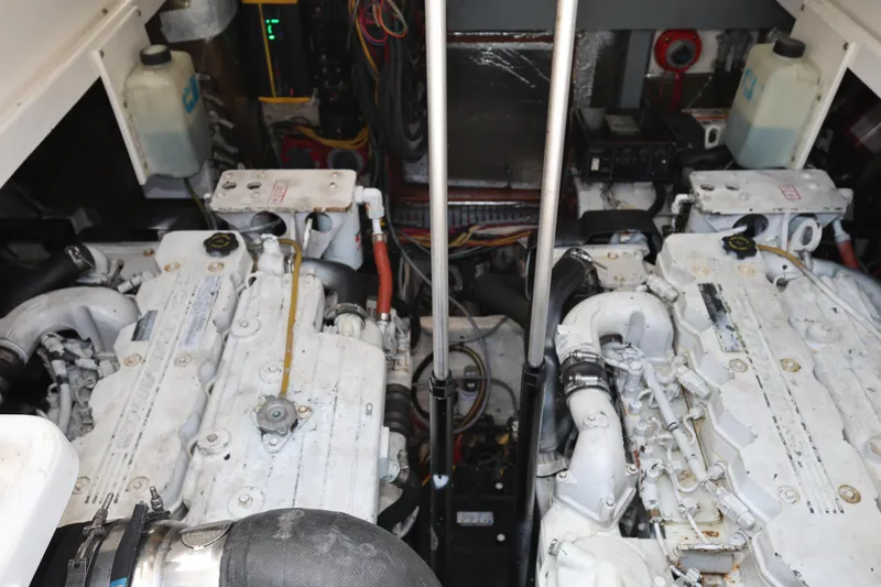 Slide: The Image of Engine room of a 2007 Luhrs 32 Open boat with twin engines. - 12