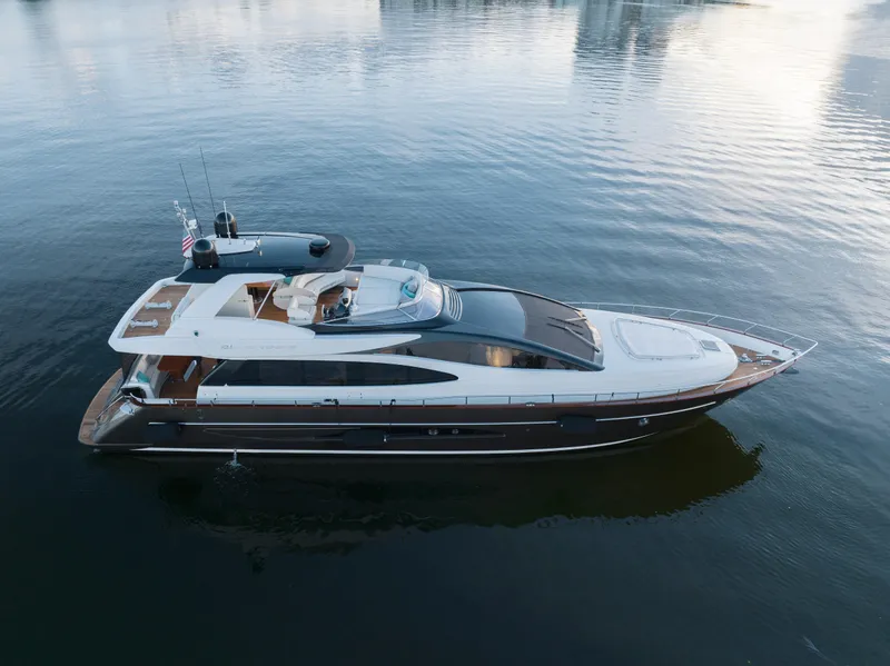 Slide: The Image of 2012 Riva 75 Venere luxury yacht cruising on calm waters. - 11