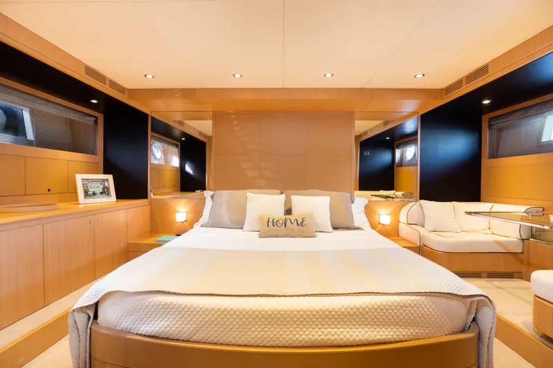 Slide: The Image of Luxurious bedroom interior of 2012 Riva 75 Venere yacht with modern design. - 36