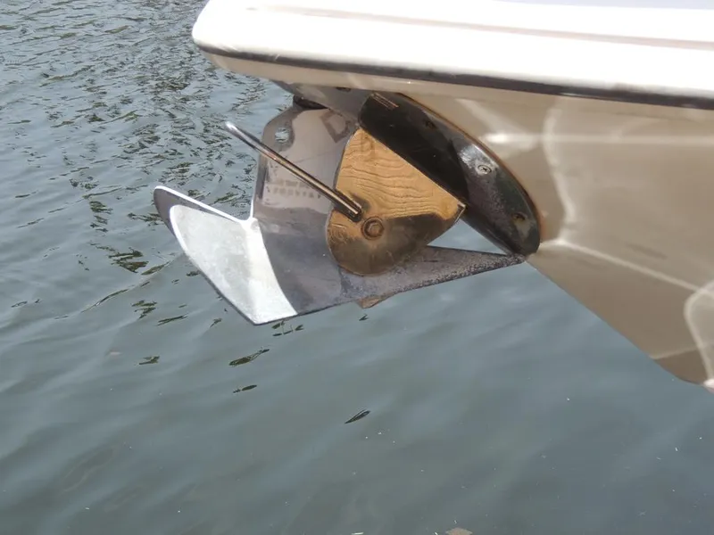 Slide: The Image of Close-up of 2006 Boston Whaler 320 Outrage Cuddy Cabin anchor detail. - 25