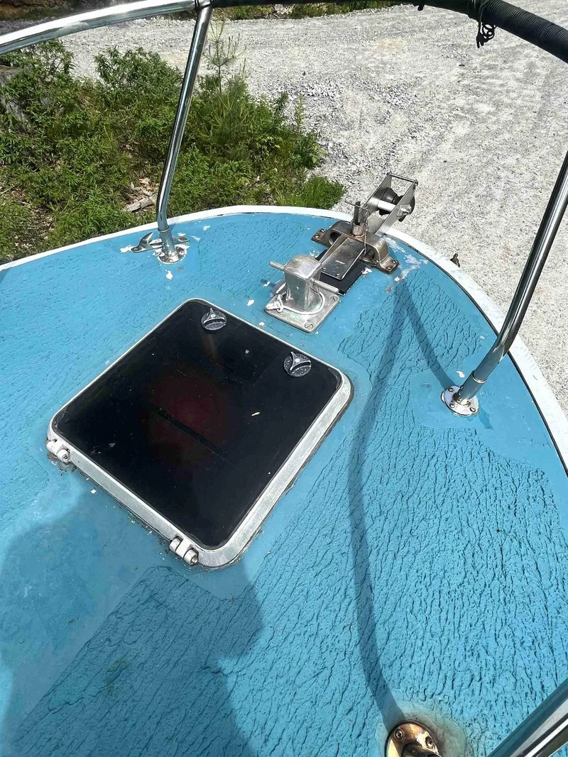 Slide: The Image of 1990 MTI 26-Foot US NAVY Personnel Boat deck with hatch and anchor mount. - 12