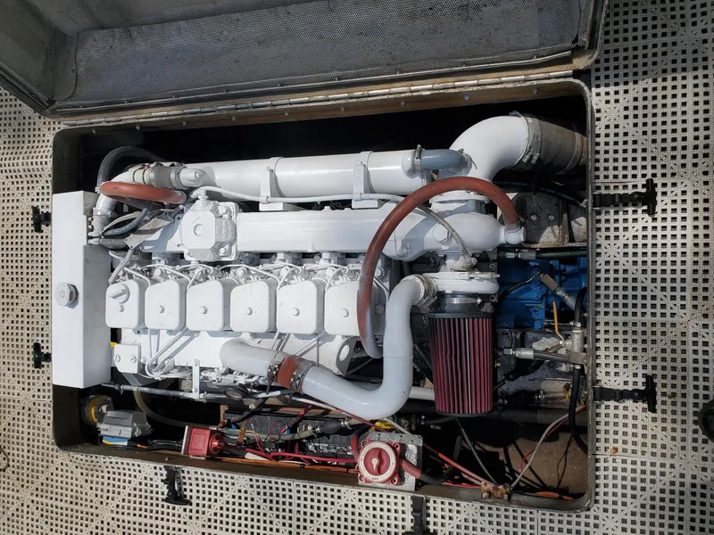 Slide: The Image of Engine compartment of a 1990 MTI 26-Foot US NAVY Personnel Boat. - 37