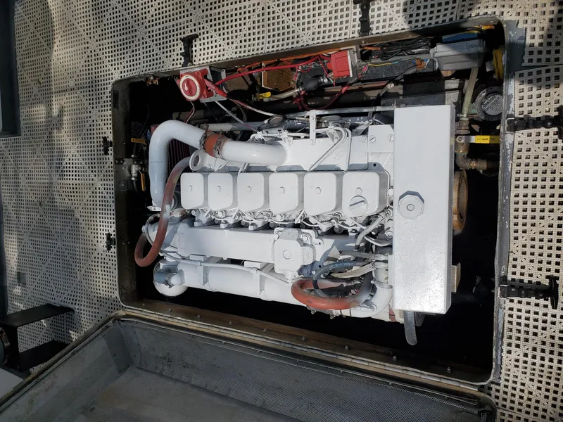Slide: The Image of Engine compartment of a 1990 MTI 26-Foot US NAVY Personnel Boat. - 38