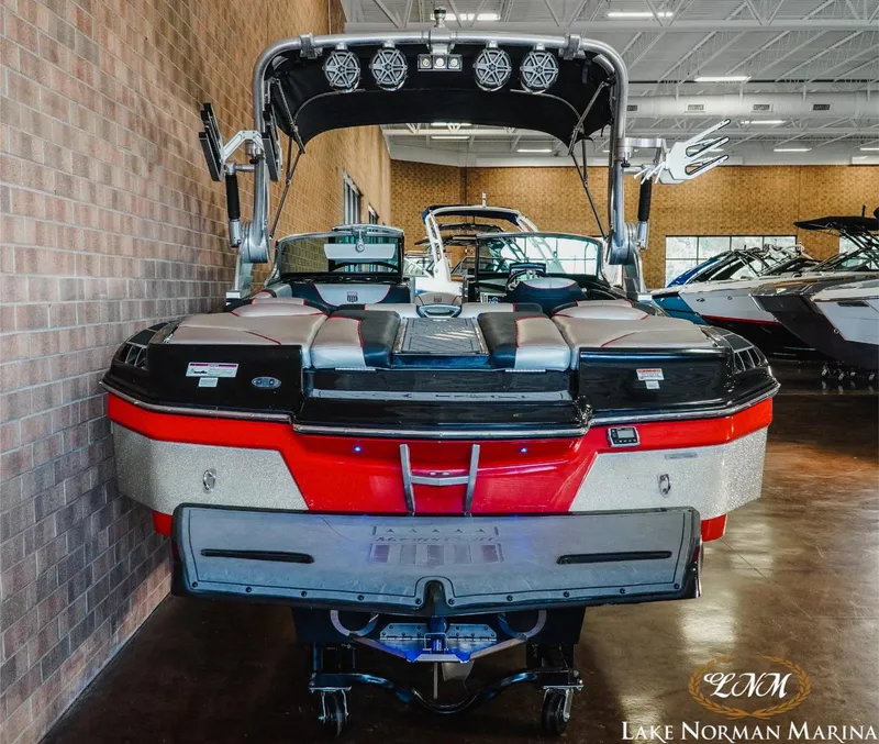Slide: The Image of 2014 MasterCraft XStar boat at Lake Norman Marina showroom. - 5