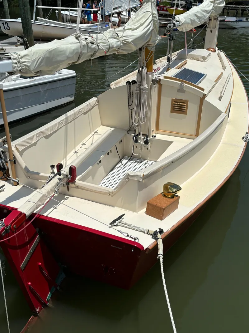 Slide: The Image of 2011 Custom Cat Ketch sailboat docked in marina. - 9