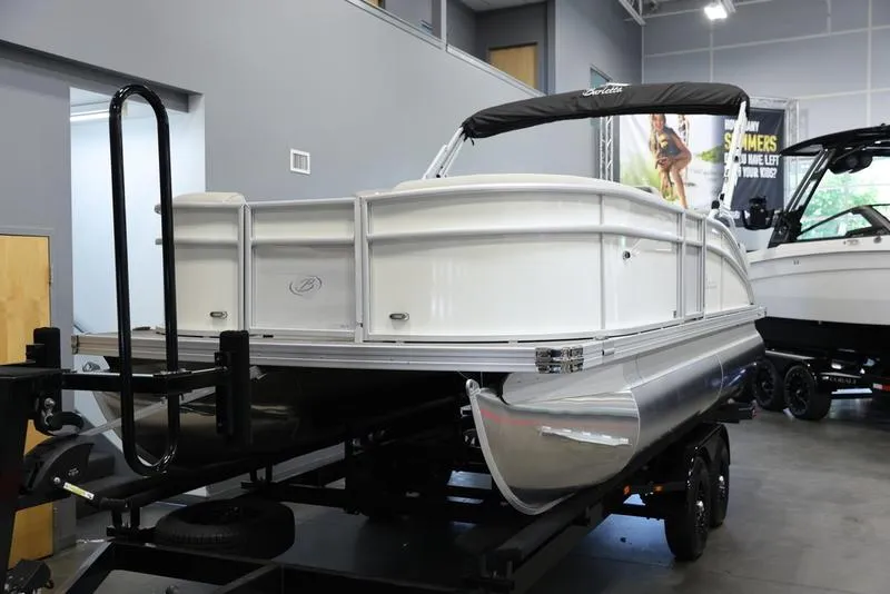 Slide: The Image of 2024 Barletta ARIA A20UC pontoon boat on display in showroom. - 12
