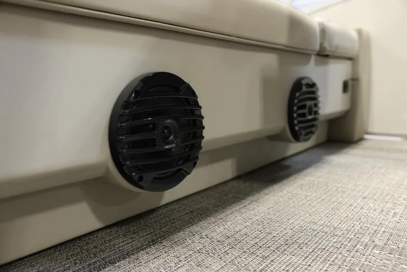 Slide: The Image of 2024 Barletta ARIA A20UC boat interior speakers and seating. - 18