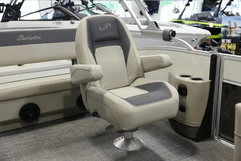 Slide: The Image of Captain's chair in 2024 Barletta ARIA A20UC pontoon boat. - 7