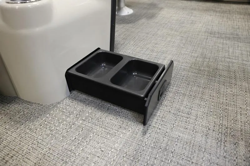 Slide: The Image of 2024 Barletta ARIA A20UC pet food and water bowl on carpeted floor. - 8