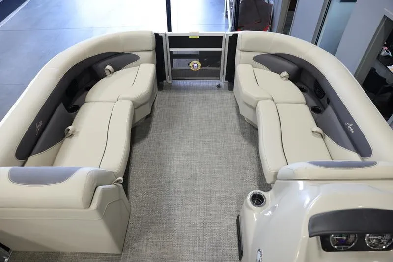 Slide: The Image of 2024 Barletta Aria A22CC pontoon boat interior with spacious seating. - 7