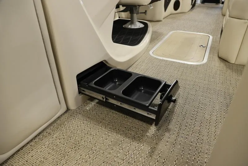 Slide: The Image of 2024 Barletta LUSSO L25M interior with pull-out storage compartments. - 31