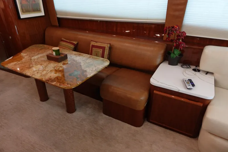 Slide: The Image of Luxurious interior of 1988 Donzi Z-65 Tournament Fisherman with leather seating and elegant table. - 17