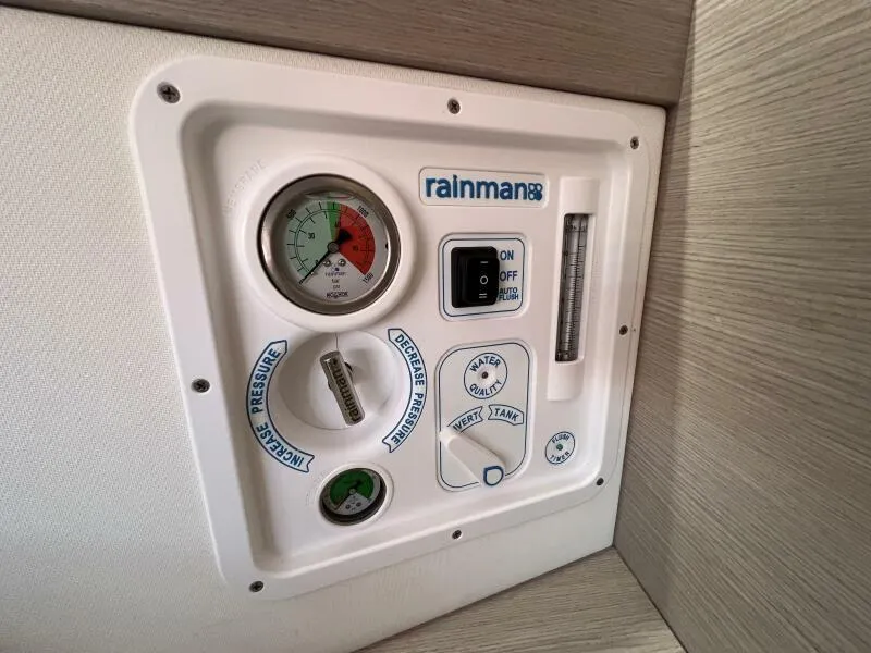 Slide: The Image of Control panel of Rainman watermaker on 2020 Fountaine Pajot Lucia 40. - 18