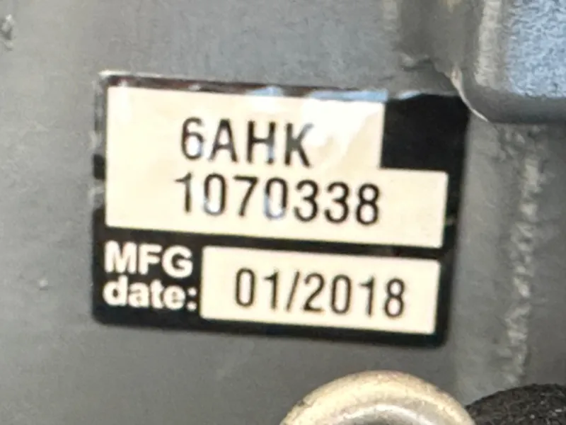 Slide: The Image of Yamaha Outboards F20LPA 2018 serial number and manufacturing date label - 7