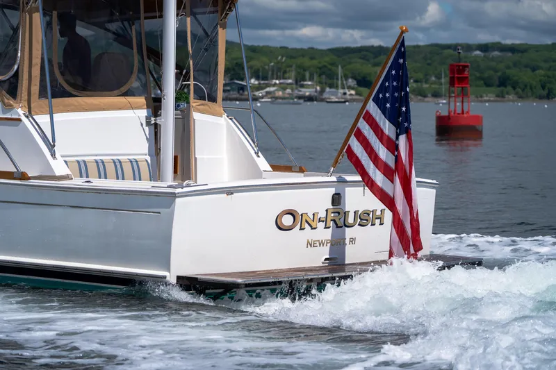 Slide: The Image of Grand Banks Eastbay 43 Ex 2000 yacht On-Rush cruising in Newport, RI waters. - 18