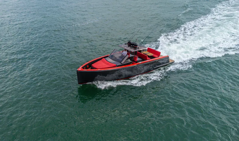 Slide: The Image of Aerial view of 2008 Fjord Express boat cruising on open water. - 5
