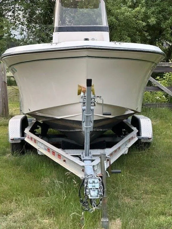 Slide: The Image of 2016 Grady-White 209 Fisherman boat on trailer, front view. - 4