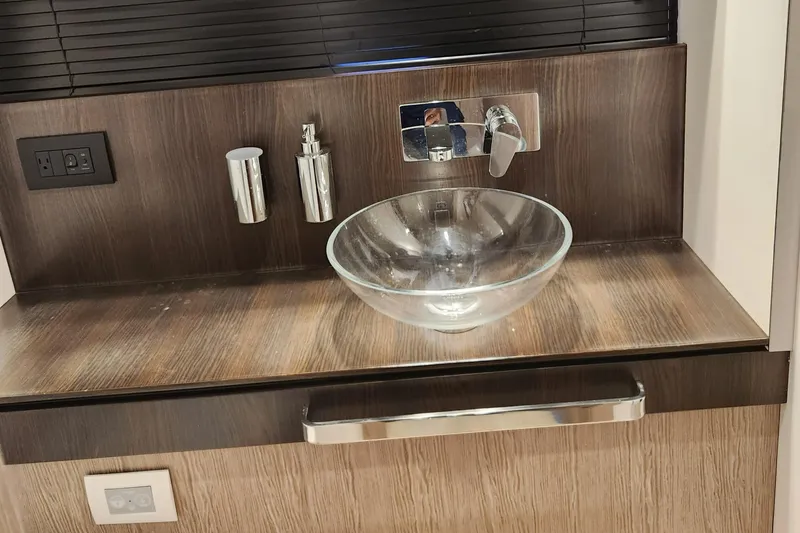 Slide: The Image of Modern glass sink in 2019 Azimut S6 yacht bathroom. - 17