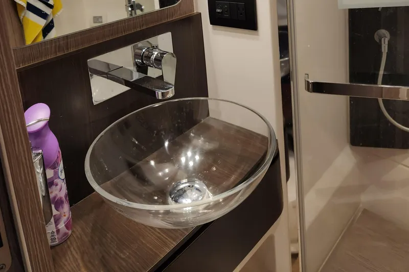 Slide: The Image of Modern glass sink in 2019 Azimut S6 yacht bathroom. - 22