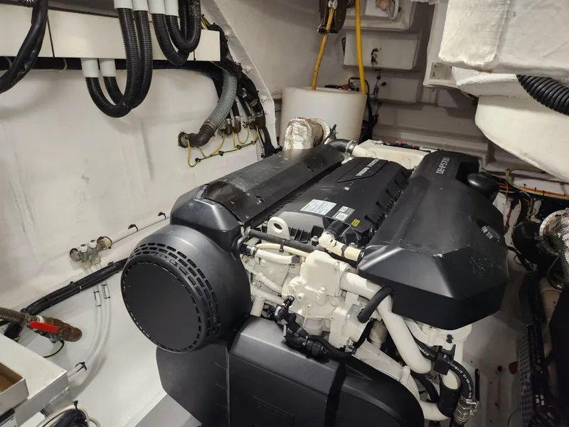 Slide: The Image of Engine room of 2019 Azimut S6 yacht, showcasing powerful machinery and clean design. - 39