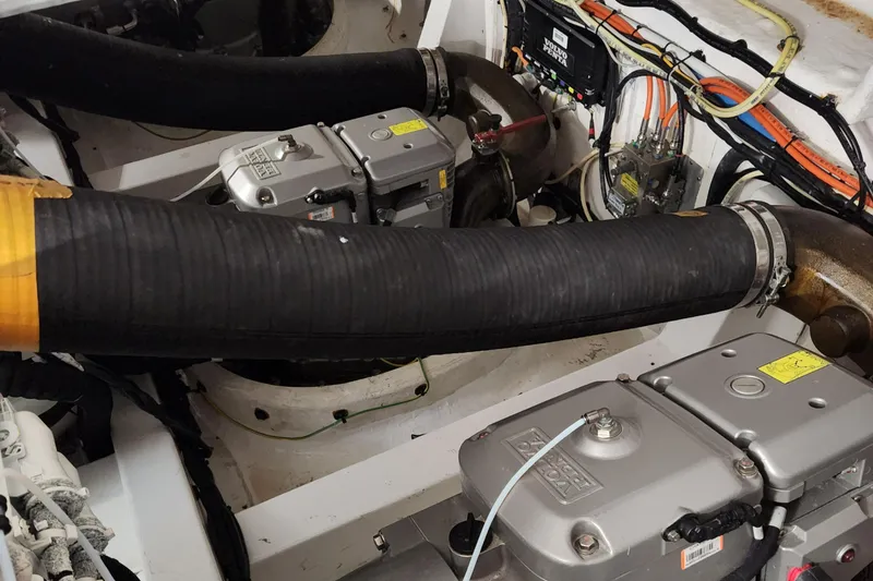 Slide: The Image of Engine room of 2019 Azimut S6 yacht with visible components and wiring. - 46