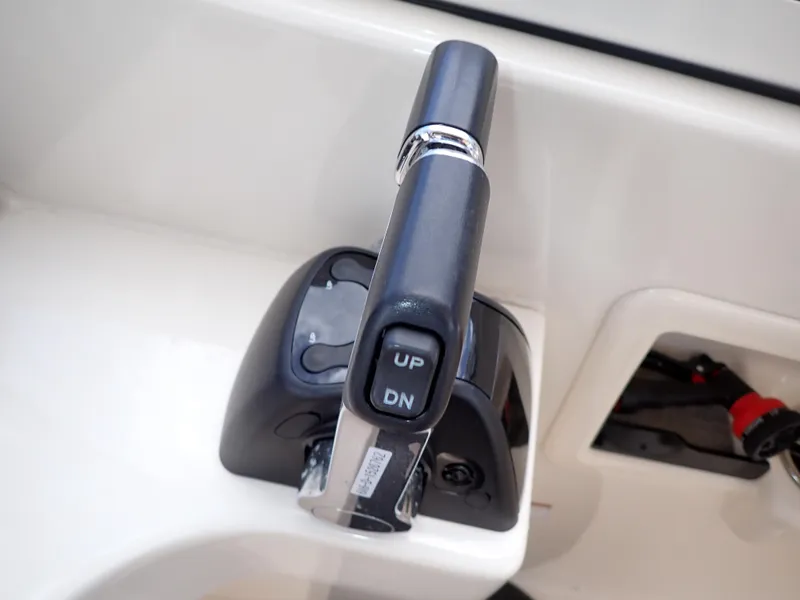 Slide: The Image of 2019 Grady-White Freedom 275 boat throttle control lever with up and down buttons. - 24