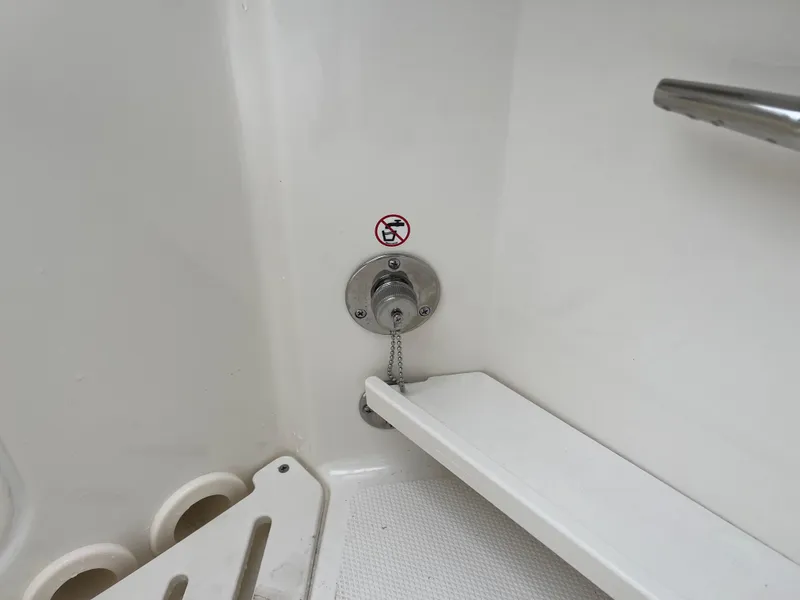 Slide: The Image of Boston Whaler 240 Vantage 2025 boat interior detail with safety features and fittings. - 20