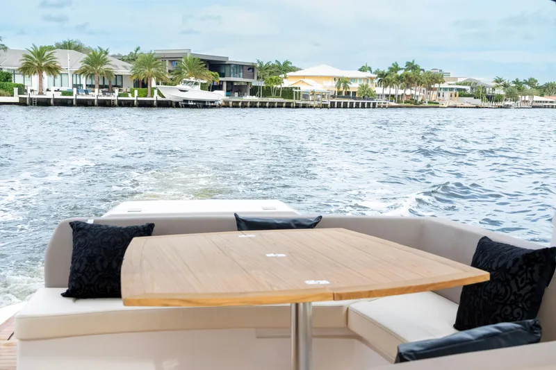 Slide: The Image of Luxurious interior of 2024 Sessa Marine C44 Cruiser with stylish design. - 11