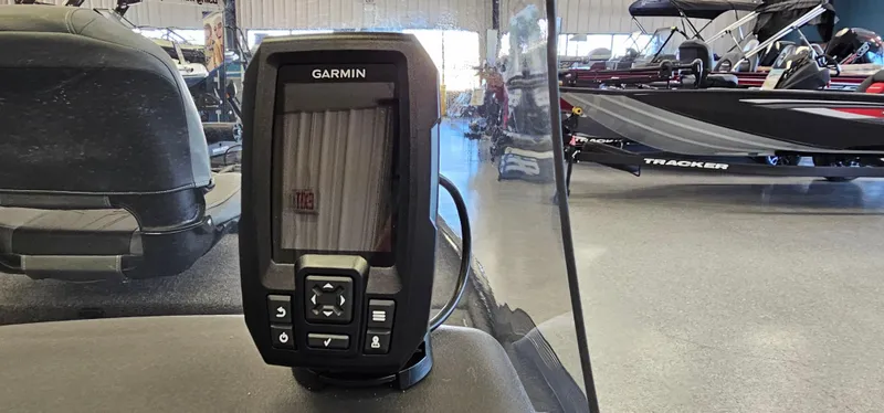 Slide: The Image of Garmin fish finder on 2024 Tracker Bass Tracker Classic XL boat. - 10