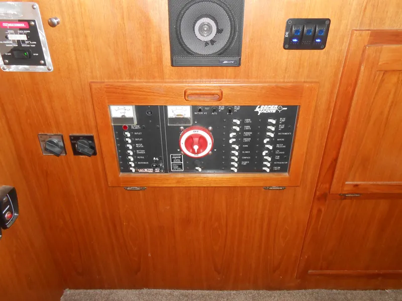 Slide: The Image of Electrical control panel on a 1989 Cooper Marine Prowler 9m boat. - 20