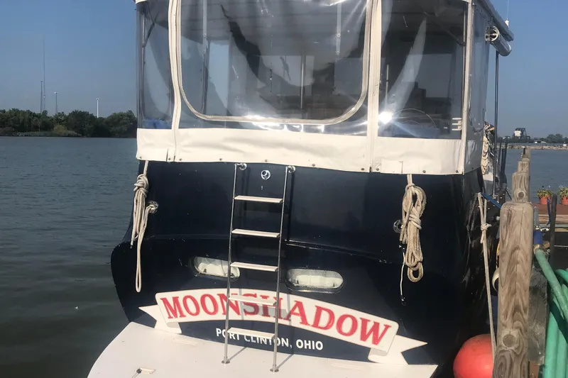 Slide: The Image of Custom 1984 "43 Steady Sailor" boat named Moonshadow docked in Port Clinton, Ohio. - 6
