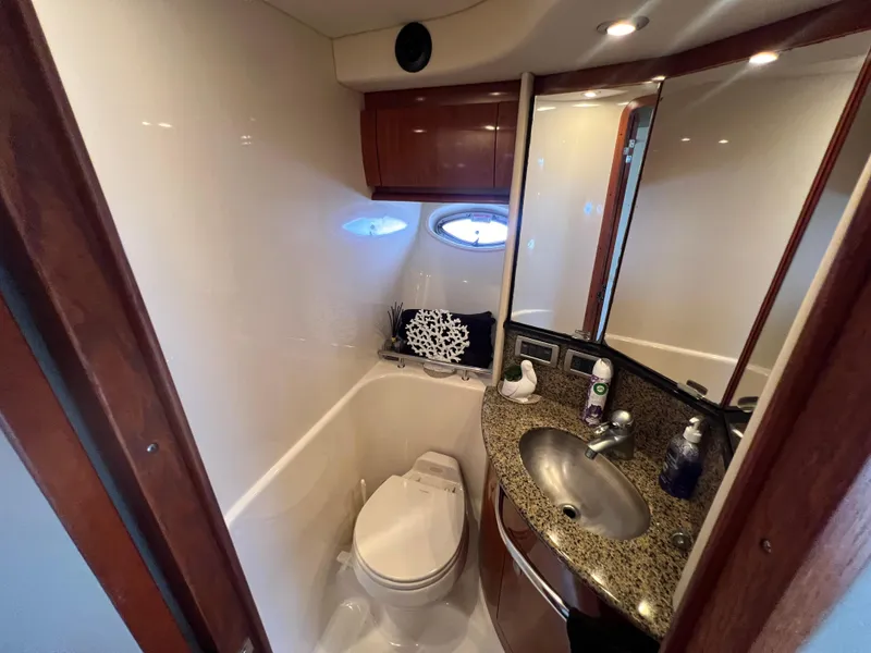 Slide: The Image of Luxurious bathroom in 2005 Sea Ray 420 Sundancer yacht with granite countertop. - 39
