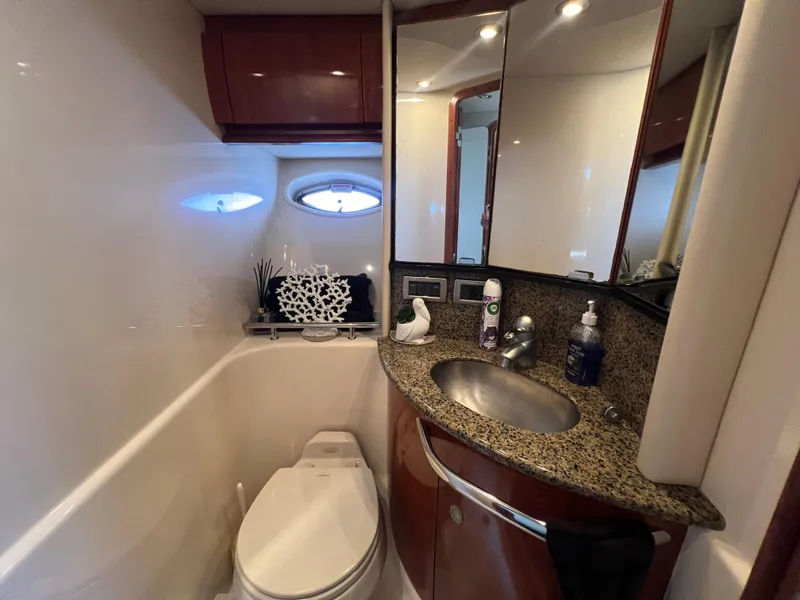 Slide: The Image of Luxurious bathroom in 2005 Sea Ray 420 Sundancer yacht with granite countertop. - 40