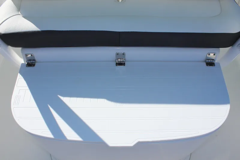 Slide: The Image of 2024 Clearwater 2300 WI boat seat with storage compartment. - 26