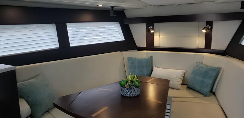 Slide: The Image of Luxurious interior of 2016 Monterey 360 Sport Coupe with elegant seating and decor. - 27