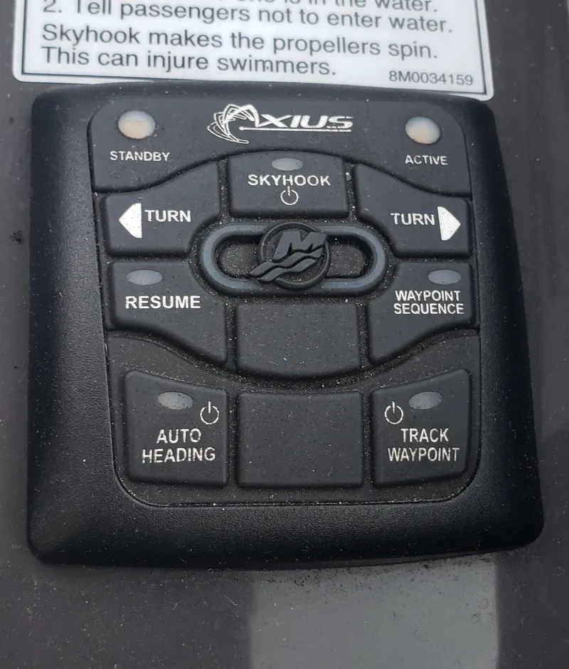 Slide: The Image of Axius control panel on a 2016 Monterey 360 Sport Coupe boat. - 4