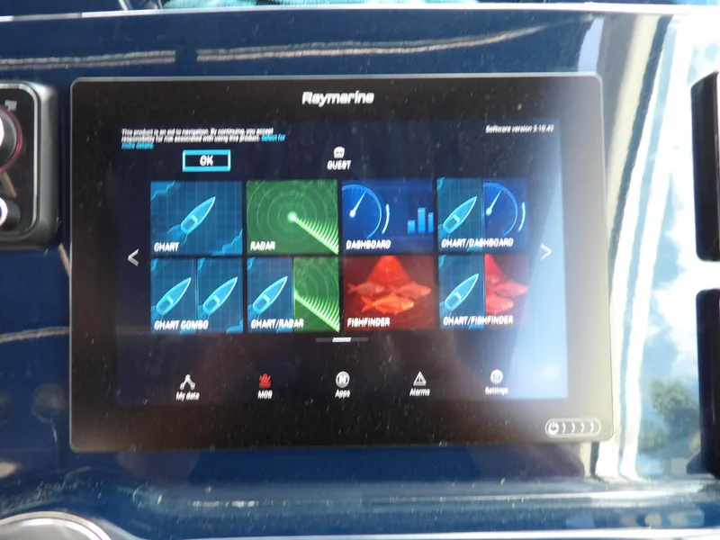 Slide: The Image of Raymarine navigation display on 2012 Tiara Yachts 3100 Coronet. - 32