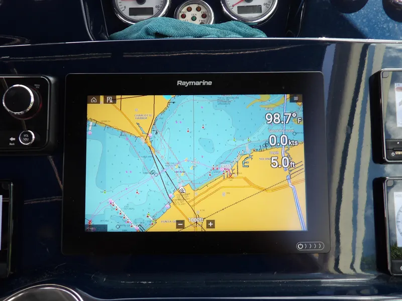 Slide: The Image of Raymarine navigation display on 2012 Tiara Yachts 3100 Coronet. - 33