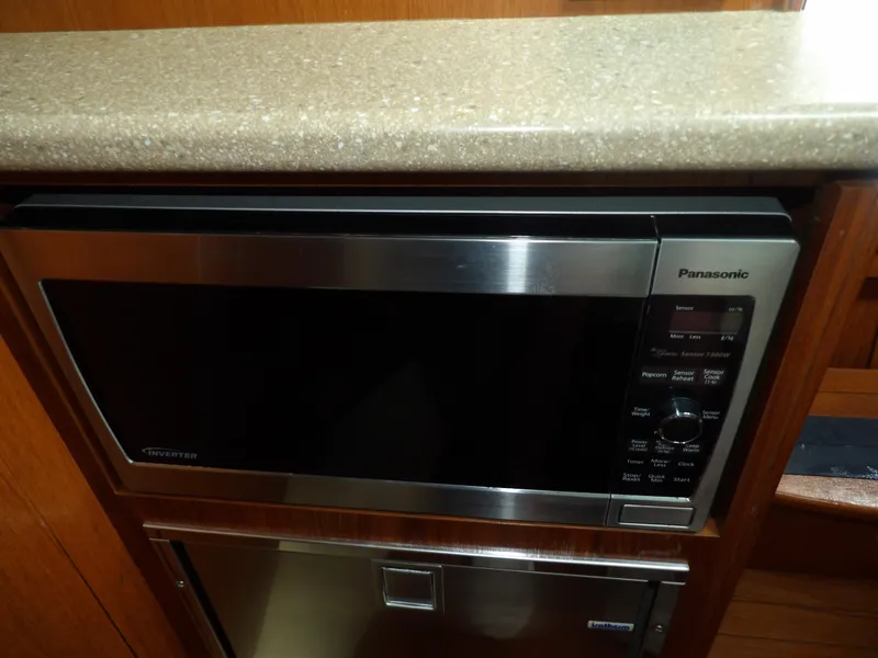 Slide: The Image of Built-in microwave in the 2012 Tiara Yachts 3100 Coronet galley. - 48