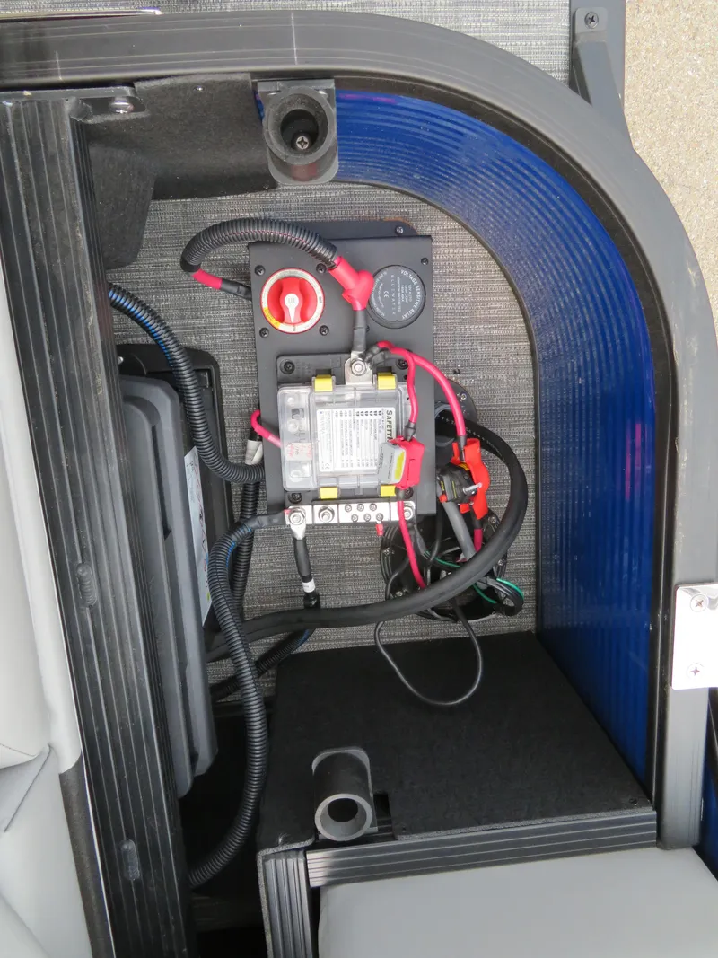 Slide: The Image of Electrical compartment of 2024 Bennington 25LTSB pontoon boat. - 15