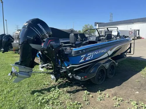 Slide: The Image of 2022 Nitro ZV21 boat with Mercury engine on a trailer. - 5