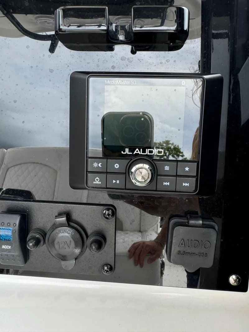Slide: The Image of JL Audio system on a 2019 Sea Hunt Gamefish 27 Forward Seating boat. - 12